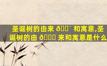 圣诞树的由来 🐴 和寓意,圣诞树的由 🐛 来和寓意是什么